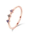 Cute Circles Colorful Stone Silver Ring NSR-3940